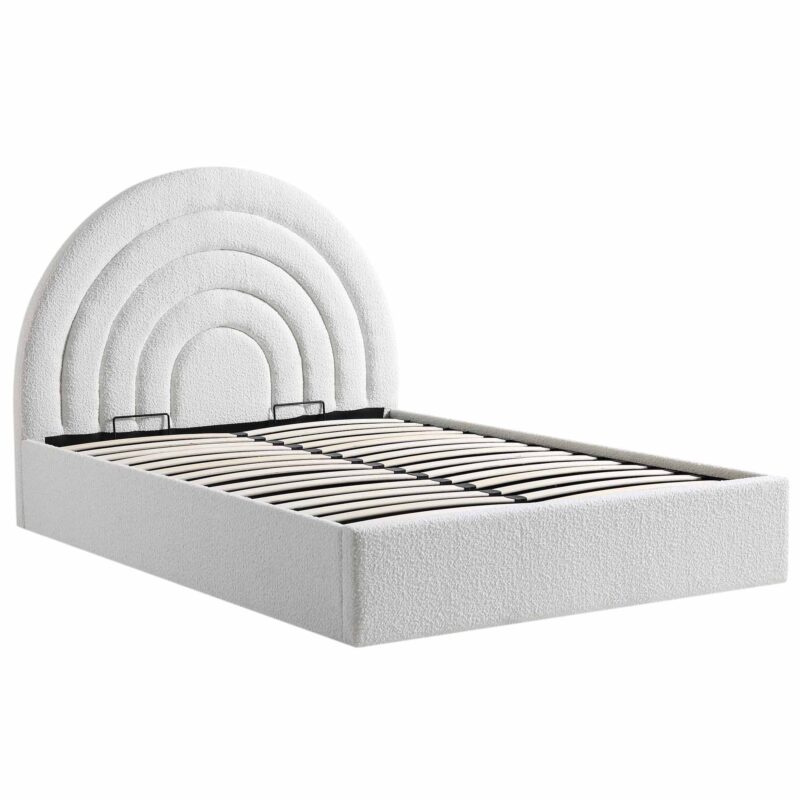 Archer White Boucle Ottoman Storage Bed - Image 7