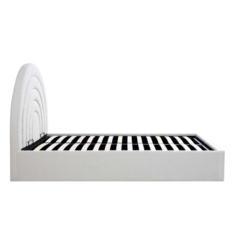 Archer White Boucle Ottoman Storage Bed - Image 8