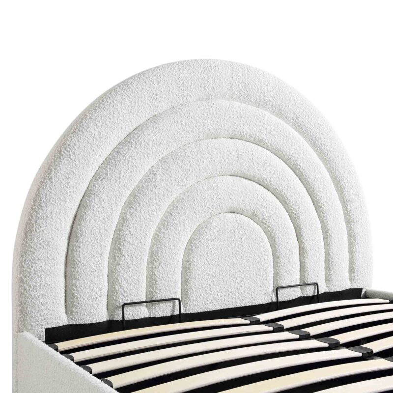 Archer White Boucle Ottoman Storage Bed - Image 9