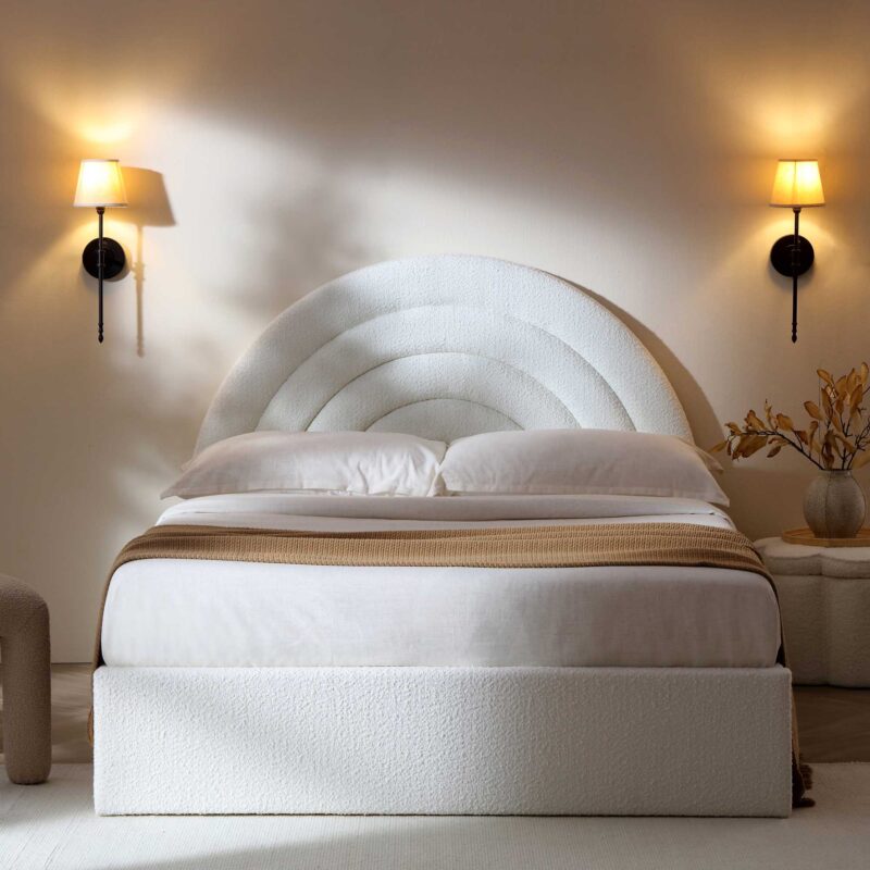 Archer White Boucle Ottoman Storage Bed - Image 2