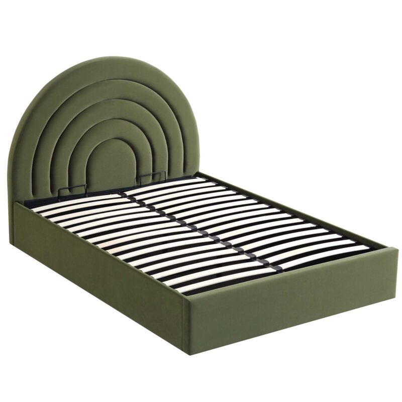 Archer Moss Green Velvet Ottoman Storage Bed - Image 6