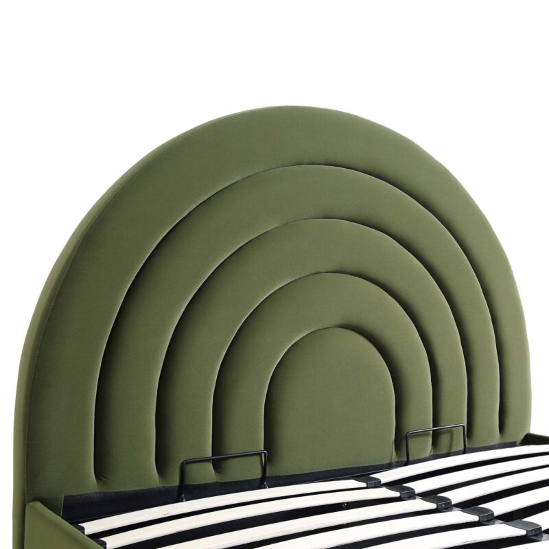 Archer Moss Green Velvet Ottoman Storage Bed - Image 8
