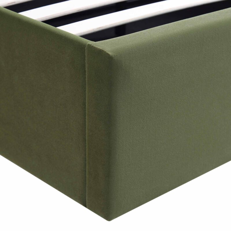 Archer Moss Green Velvet Ottoman Storage Bed - Image 11
