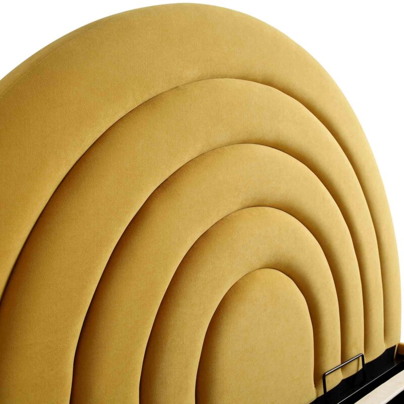 Archer Mustard Yellow Velvet Ottoman Storage Bed - Image 11
