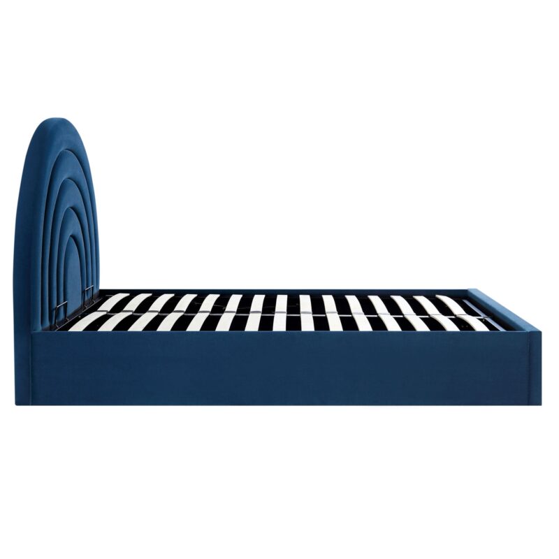 Archer Navy Blue Velvet Ottoman Storage Bed - Image 7