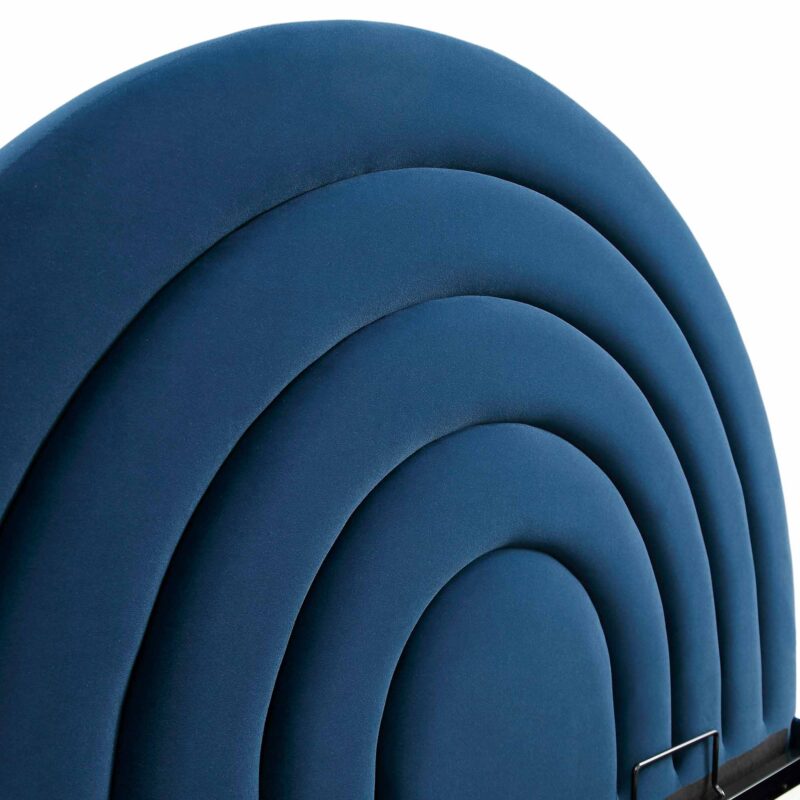 Archer Navy Blue Velvet Ottoman Storage Bed - Image 9