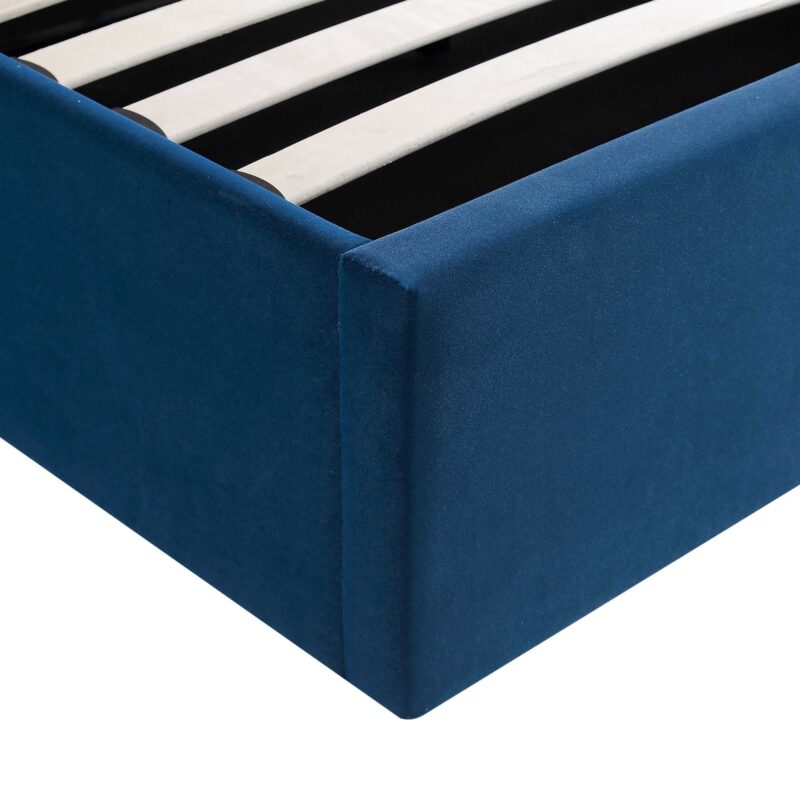 Archer Navy Blue Velvet Ottoman Storage Bed - Image 11