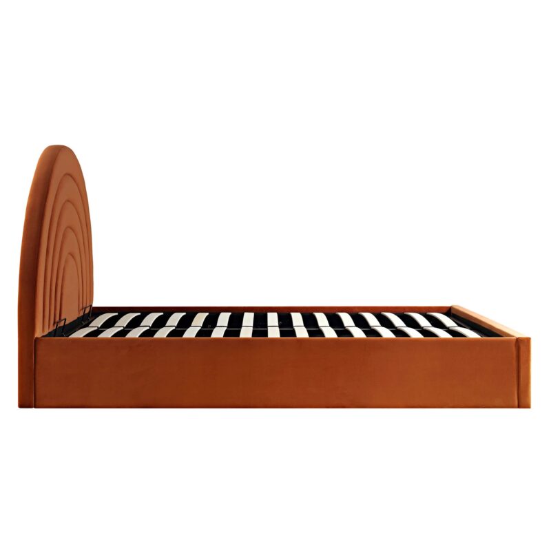 Archer Rust Velvet Ottoman Storage Bed - Image 10