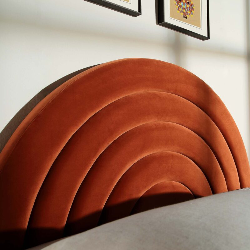 Archer Rust Velvet Ottoman Storage Bed - Image 4