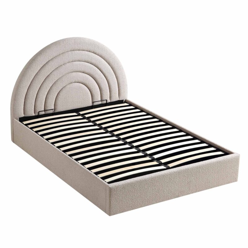 Archer Taupe Boucle Ottoman Storage Bed - Image 4