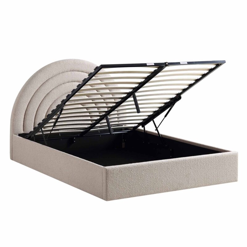 Archer Taupe Boucle Ottoman Storage Bed - Image 7