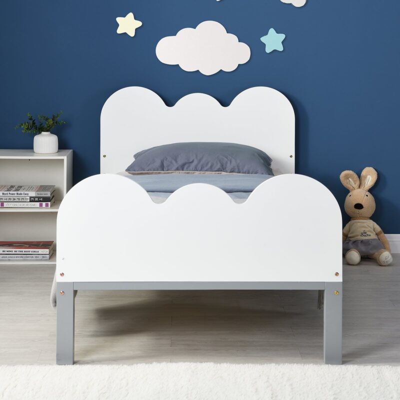 Hedwig Wooden Cloud Headboard Kid's Single Bed - Image 2