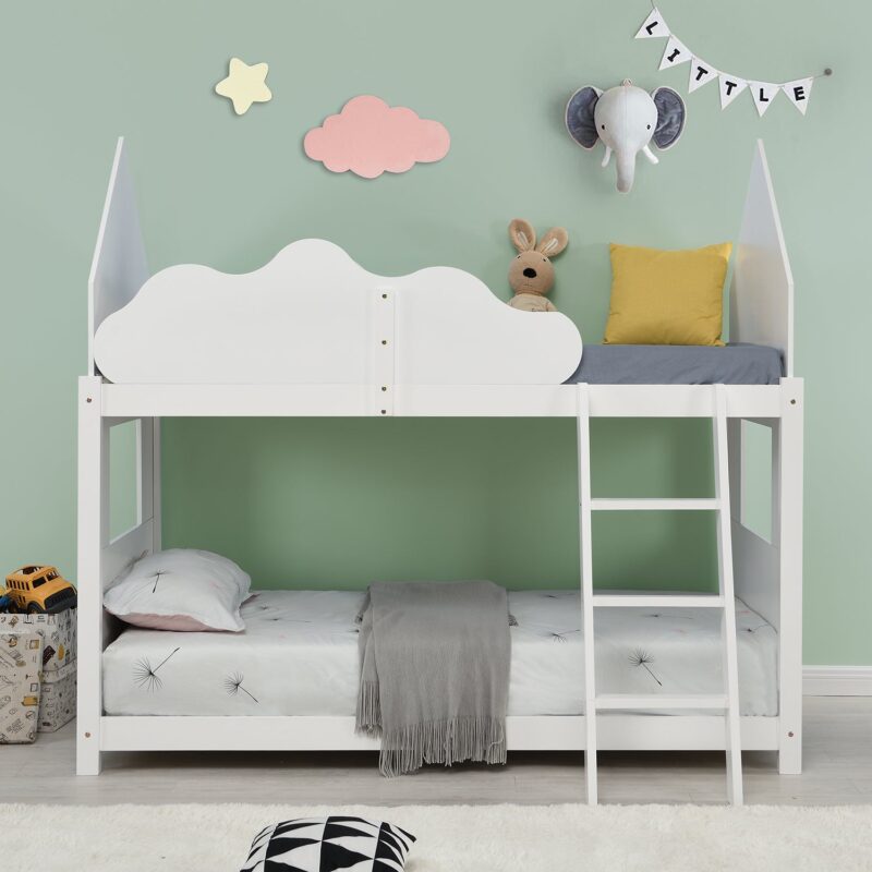Newton White Solid Wood Kid's Treehouse Bunk Bed - Image 2