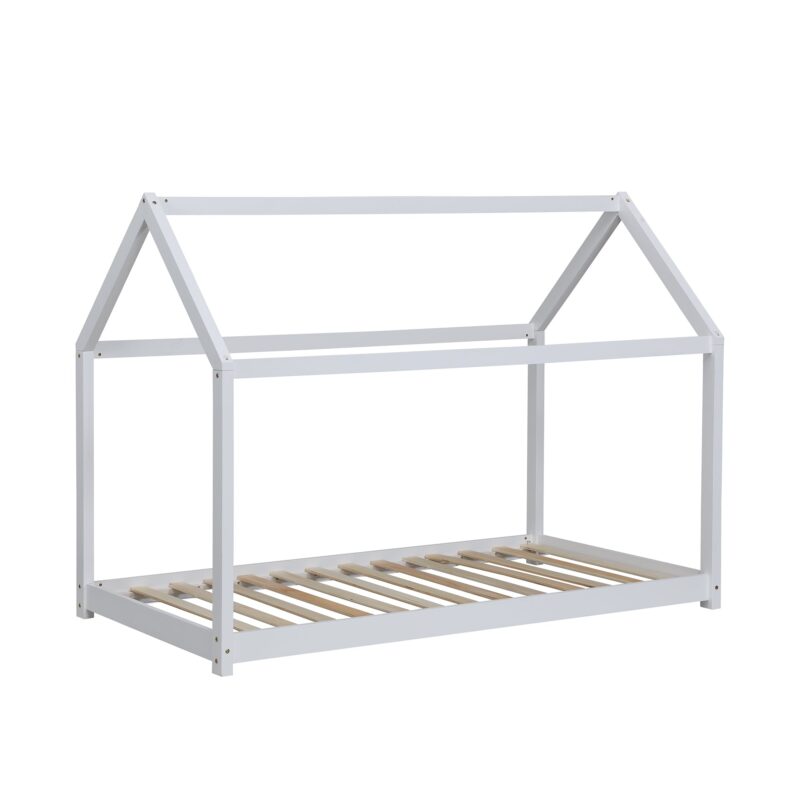 Bethwin Solid Wood Kid's House Bed in White - Image 3