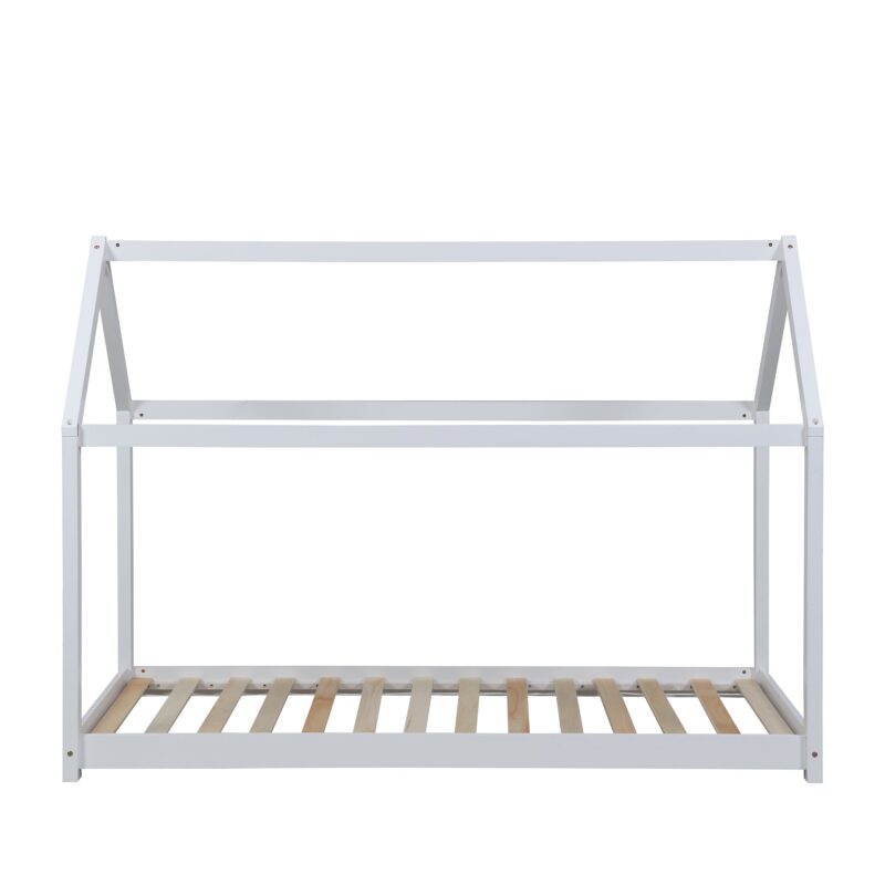 Bethwin Solid Wood Kid's House Bed in White - Image 4