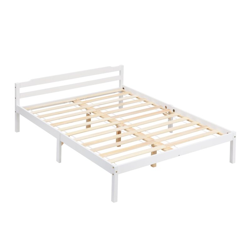 Curran Solid Wood Bed Frame in White UK Sizes - Image 9