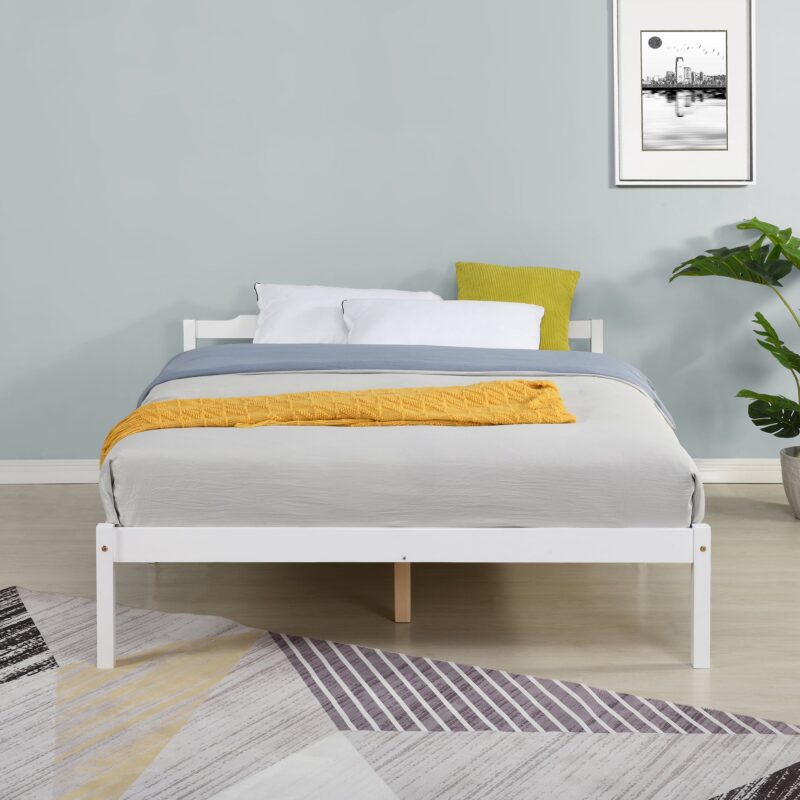 Curran Solid Wood Bed Frame in White UK Sizes - Image 4