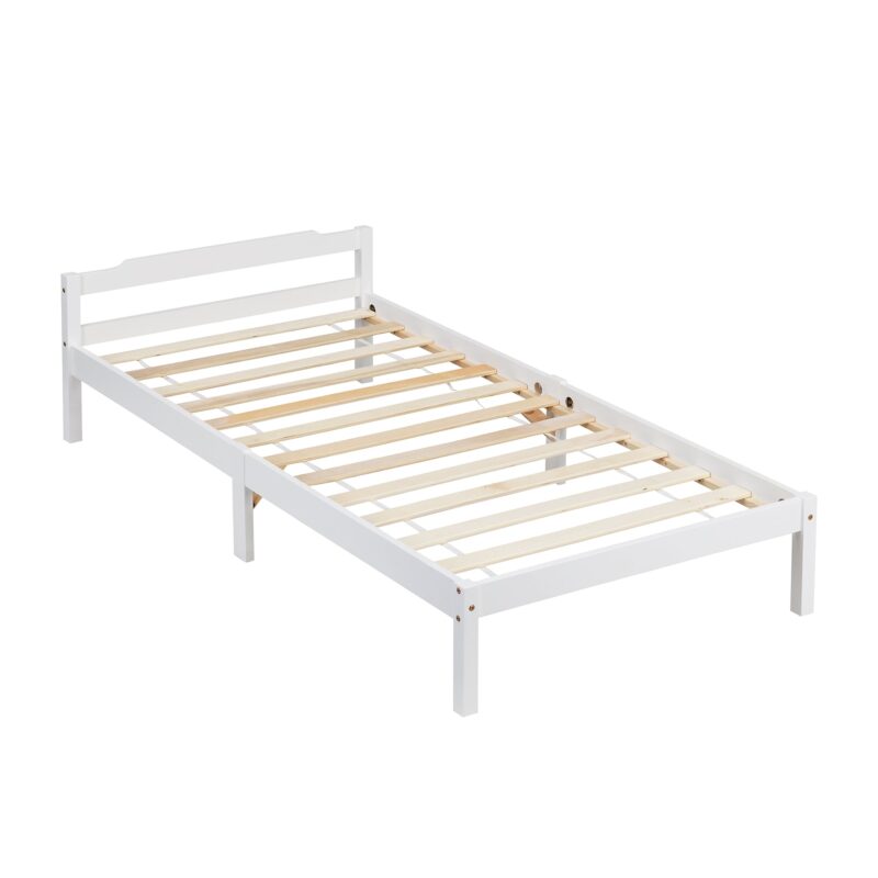 Curran Solid Wood Bed Frame in White UK Sizes - Image 5
