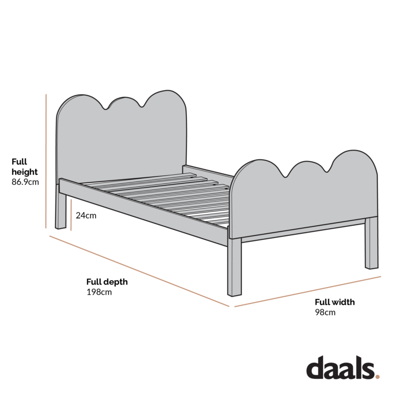 Hedwig Wooden Cloud Headboard Kid's Single Bed - Image 5