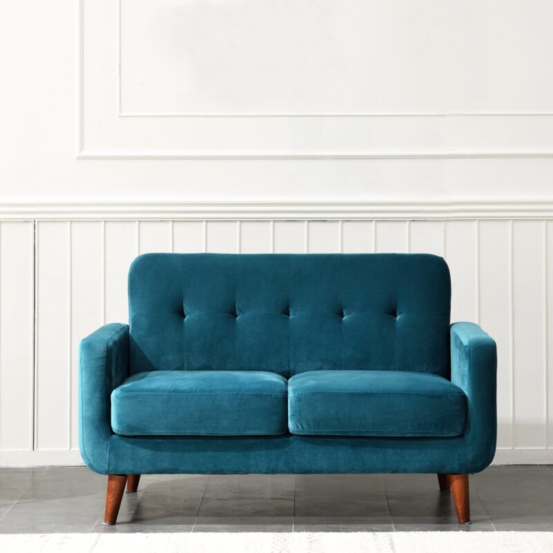 Clarence Sofa Range in Teal Blue Velvet - Image 2