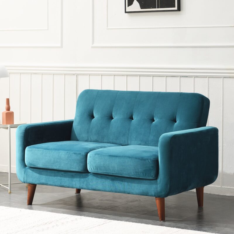 Clarence Sofa Range in Teal Blue Velvet - Image 3