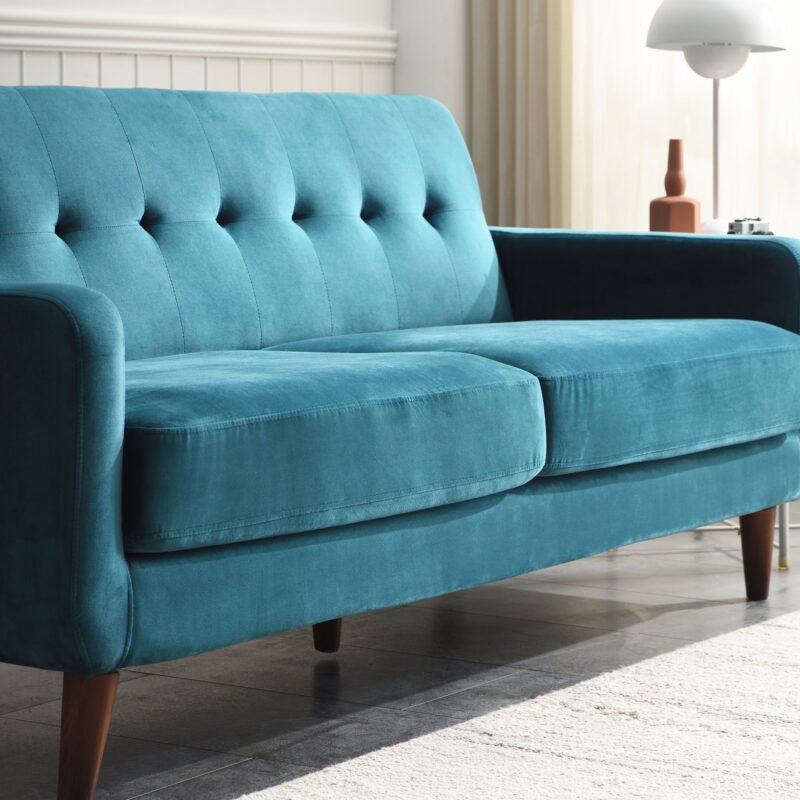 Clarence Sofa Range in Teal Blue Velvet - Image 7