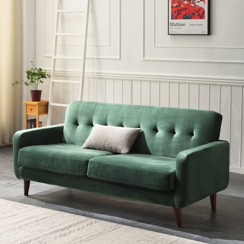Clarence Sofa Range in Green Velvet - Image 5