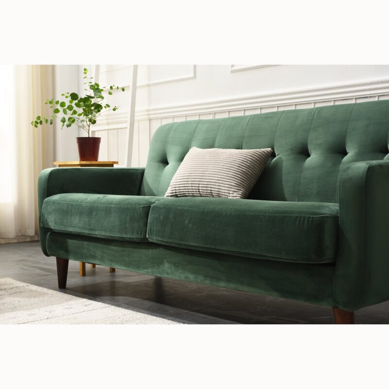 Clarence Sofa Range in Green Velvet - Image 6