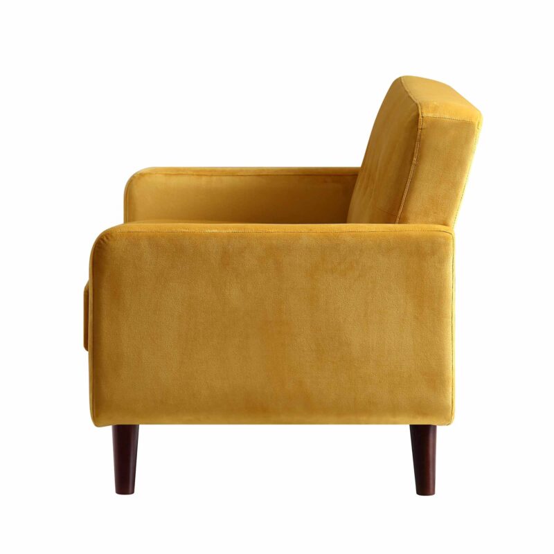 Clarence 2-Seater Sofa in Mustard Yellow Velvet - Image 7