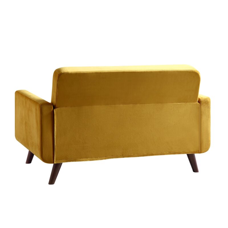 Clarence 2-Seater Sofa in Mustard Yellow Velvet - Image 8