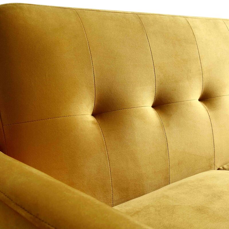 Clarence 2-Seater Sofa in Mustard Yellow Velvet - Image 10