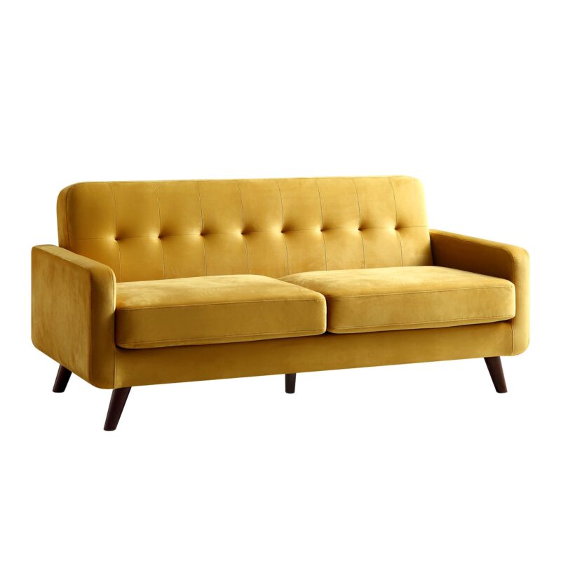 Clarence 3-Seater Sofa in Mustard Yellow Velvet - Image 4