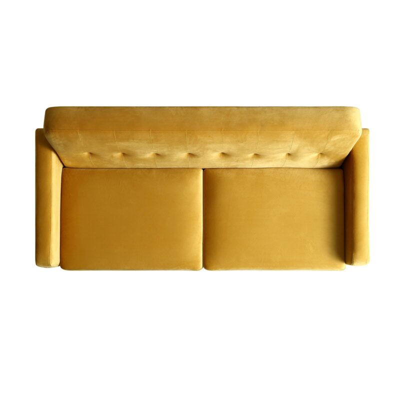Clarence 3-Seater Sofa in Mustard Yellow Velvet - Image 6
