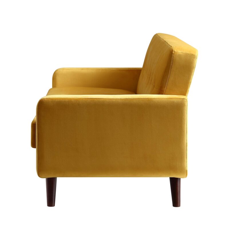 Clarence 3-Seater Sofa in Mustard Yellow Velvet - Image 7