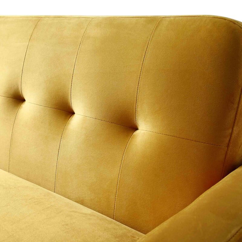 Clarence 3-Seater Sofa in Mustard Yellow Velvet - Image 10