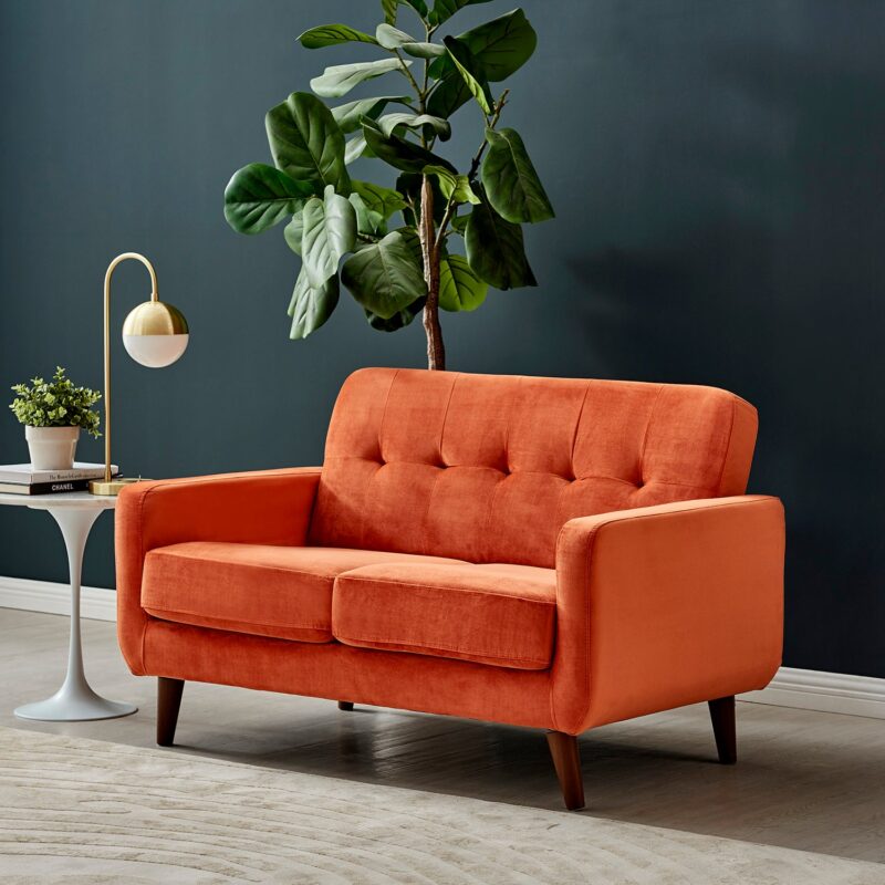 Clarence Sofa Range in Burnt Orange Velvet - Image 3