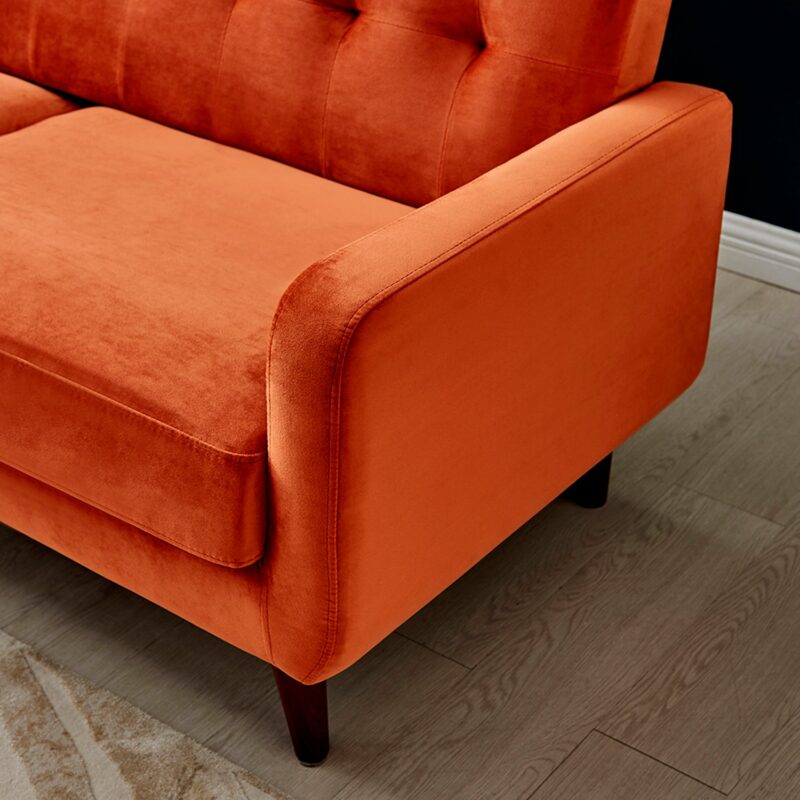 Clarence Sofa Range in Burnt Orange Velvet - Image 6