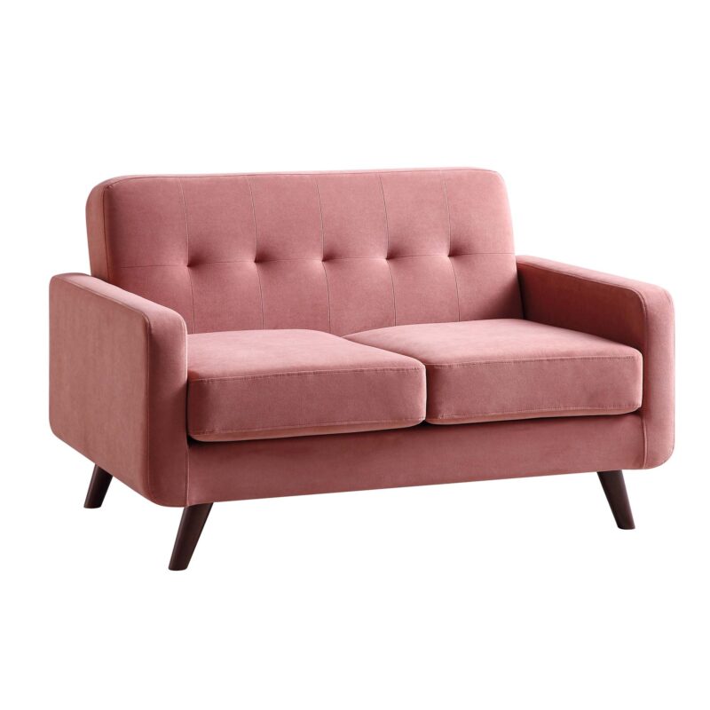 Clarence 2-Seater Sofa in Blush Pink Velvet - Image 4