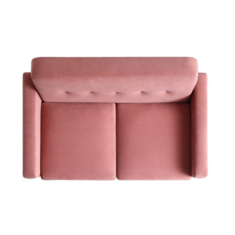 Clarence 2-Seater Sofa in Blush Pink Velvet - Image 6