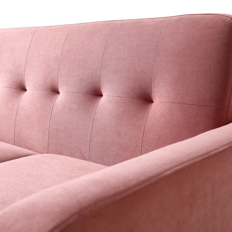 Clarence 2-Seater Sofa in Blush Pink Velvet - Image 10