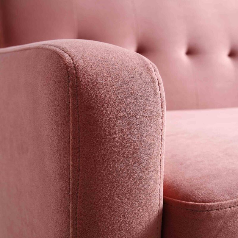 Clarence 2-Seater Sofa in Blush Pink Velvet - Image 11