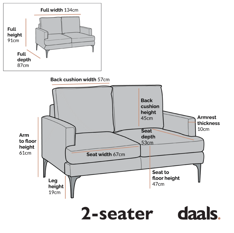 Haven Grey Fabric 2-Seater Sofa - Image 8