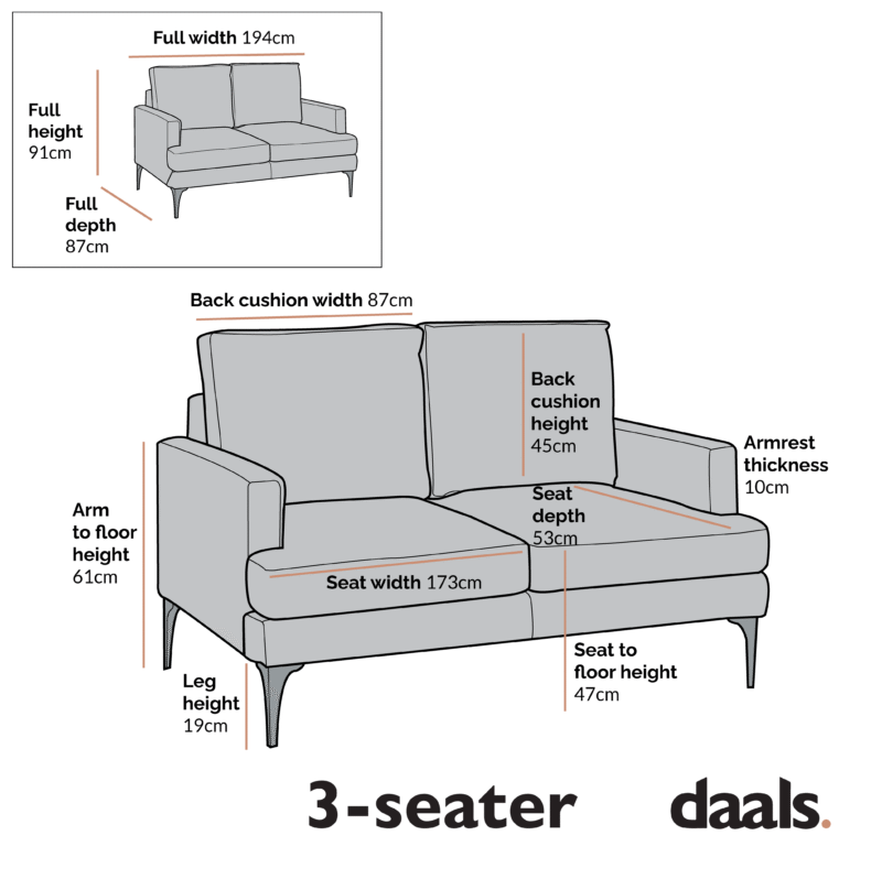 Haven Grey Fabric 3-Seater Sofa - Image 8