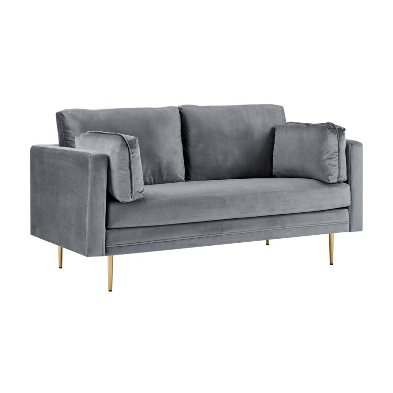 Pelham Grey Velvet Fabric Sofa - Image 6