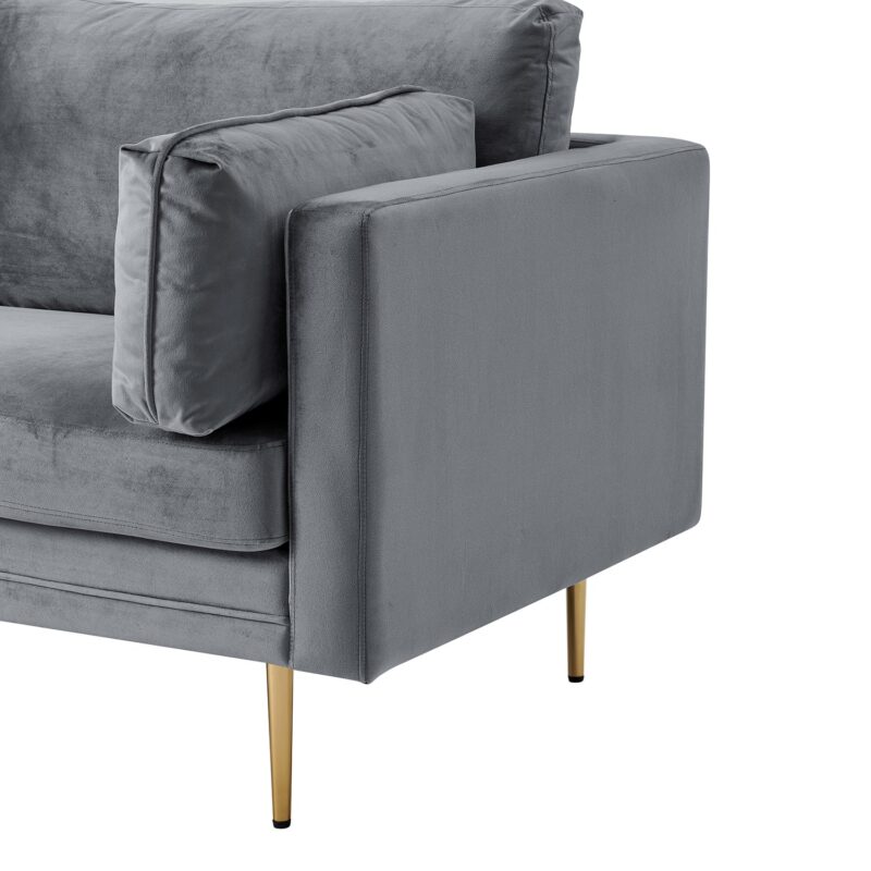 Pelham Grey Velvet Fabric Sofa - Image 15