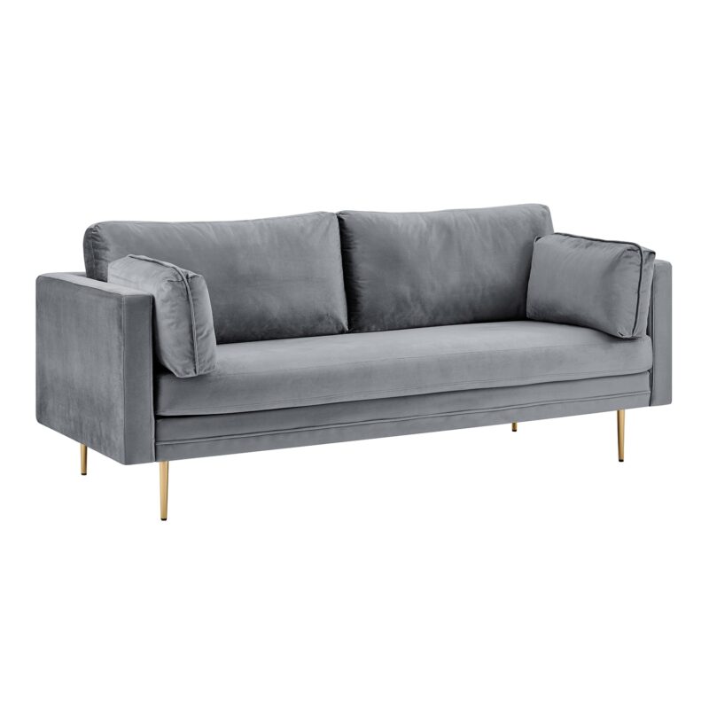 Pelham Grey Velvet Fabric Sofa - Image 7