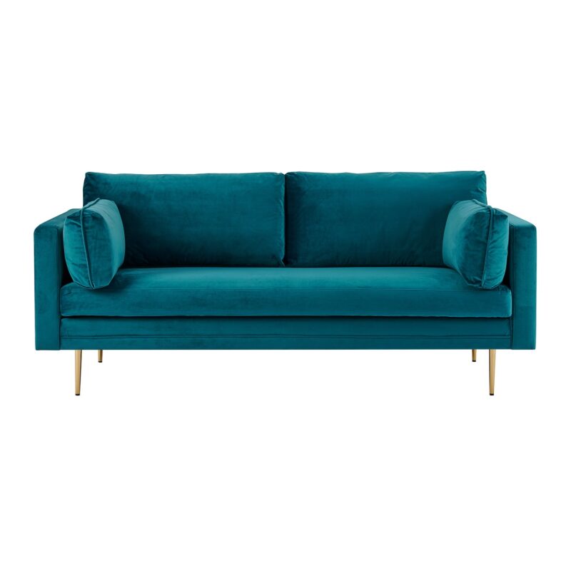 Pelham Teal Blue Velvet Fabric Sofa - Image 11