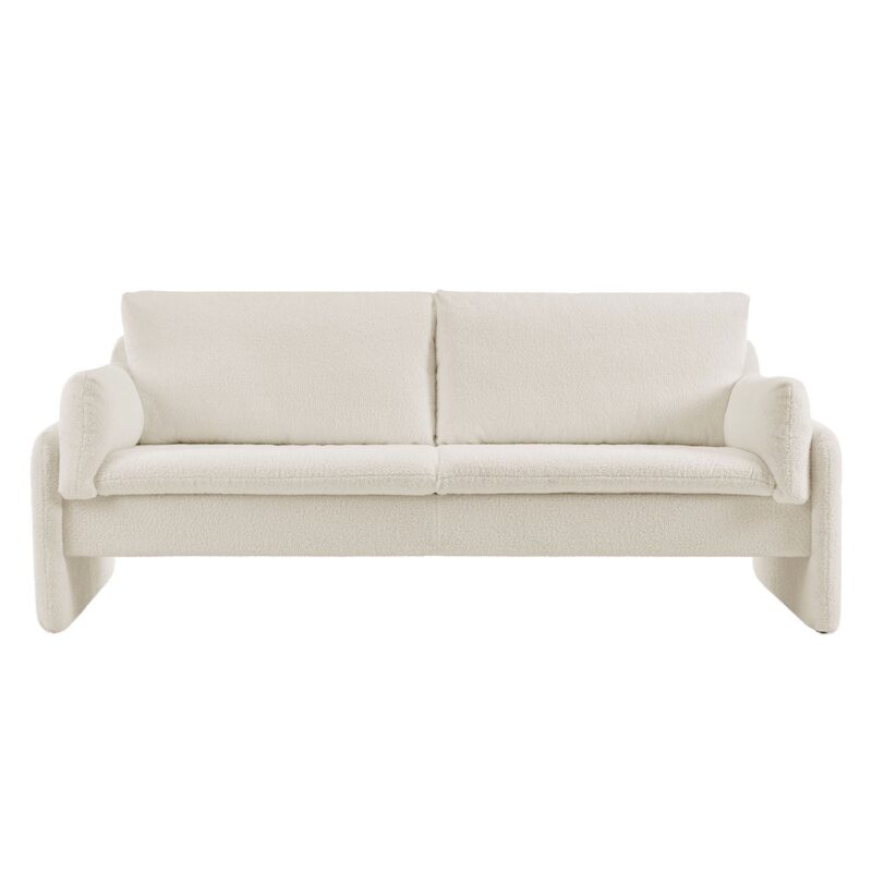 Clapham 3-Seater Ecru Boucle Sofa - Image 4