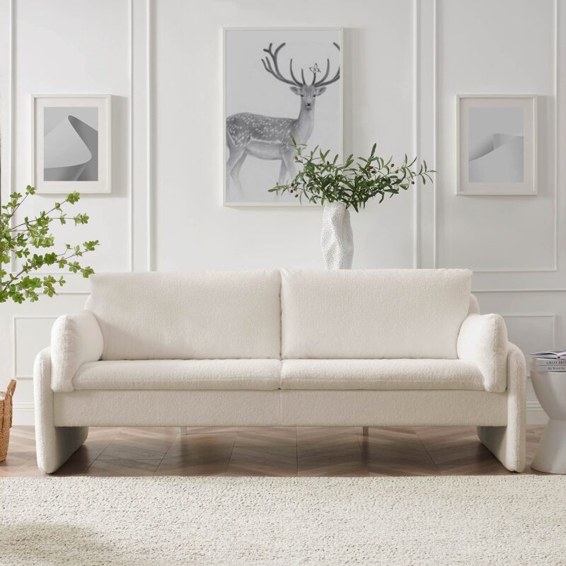 Clapham 3-Seater Ecru Boucle Sofa