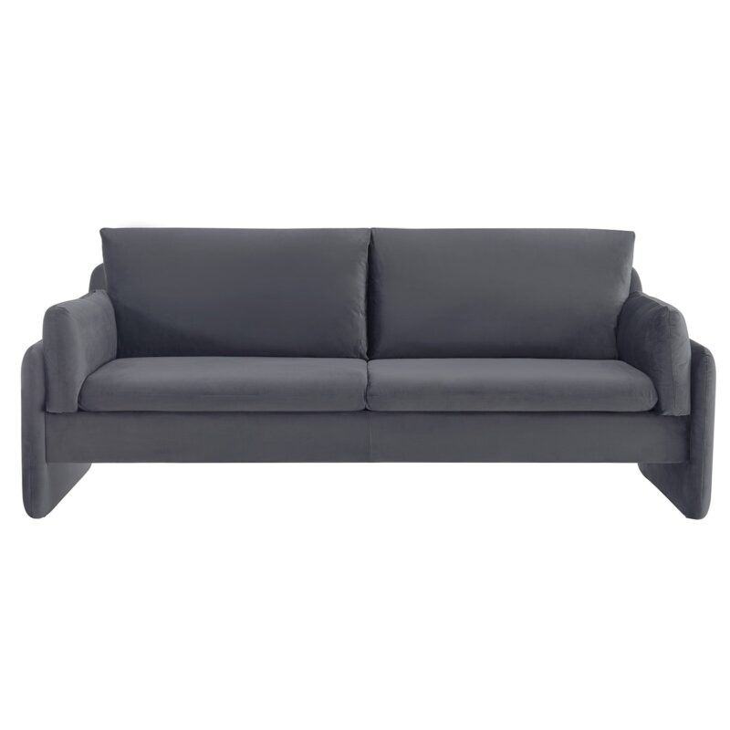 Clapham 3-Seater Grey Velvet Fabric Sofa - Image 4